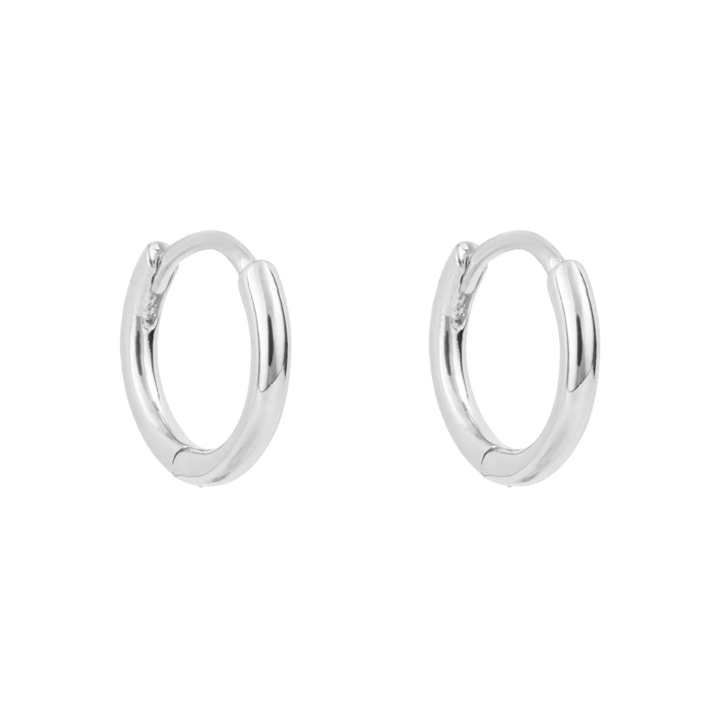 Gecko Jewellery Recycled Sterling Silver Plain Hoop Earrings