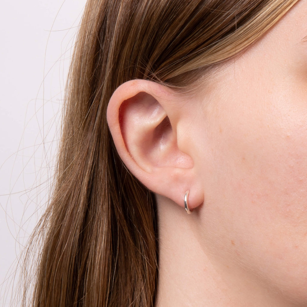 Gecko Jewellery Recycled Sterling Silver Plain Hoop Earrings