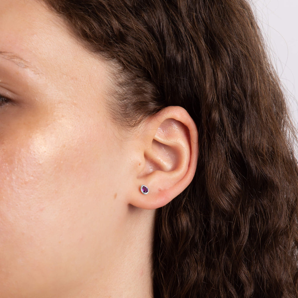 Gecko Jewellery Recycled Sterling Silver Semi-Precious Birthstone Earrings