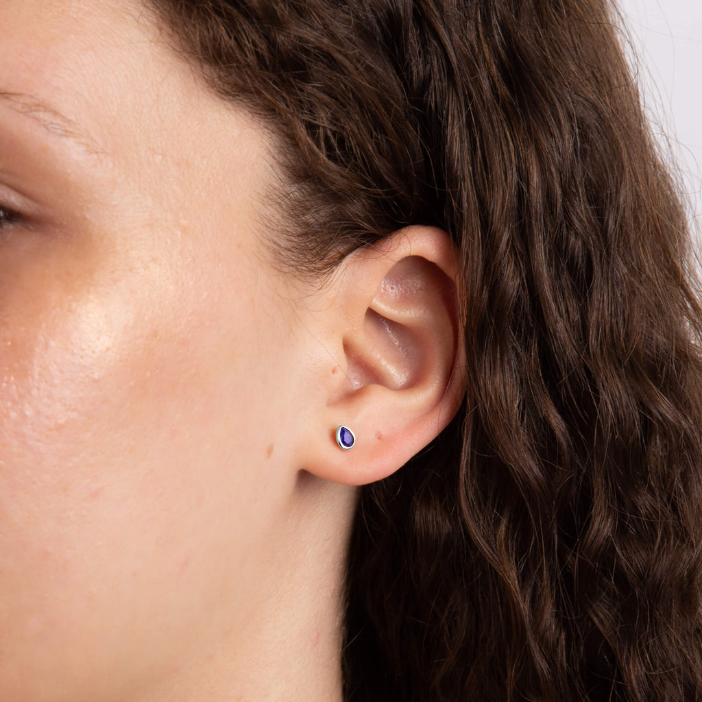 Gecko Jewellery Recycled Sterling Silver Semi-Precious Birthstone Earrings