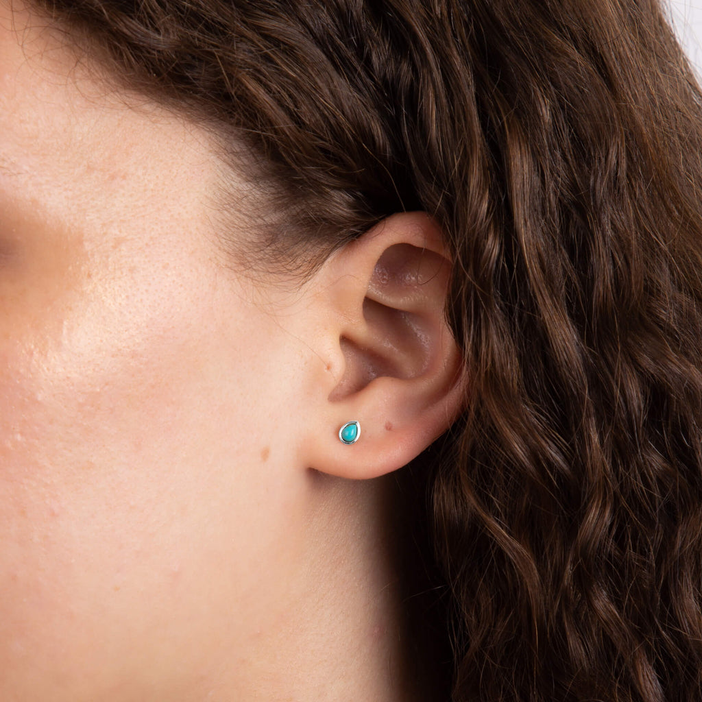 Gecko Jewellery Recycled Sterling Silver Semi-Precious Birthstone Earrings