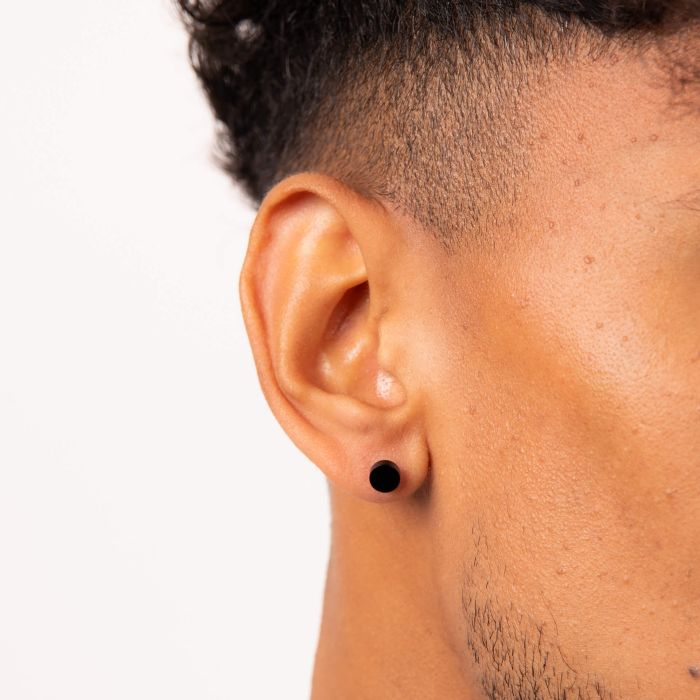Fred Bennett Plain Round Stud Earrings in Stainless Steel – Flat Design