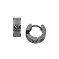 Fred Bennett Gunmetal Plated Stainless Steel Chevron Hoop Earrings