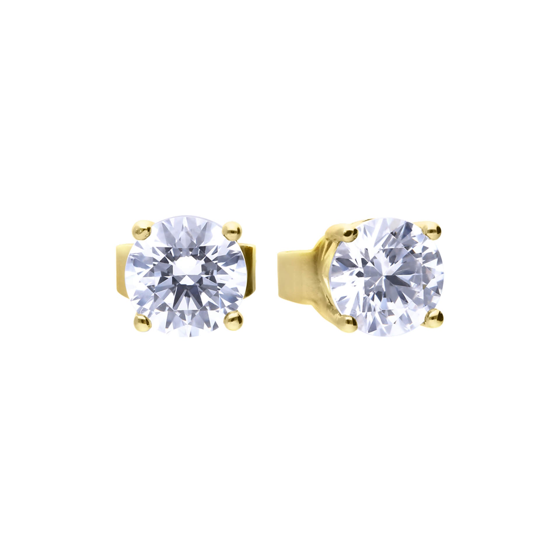 Gecko Jewellery Sterling Silver Four Claw Zirconia Solitaire Stud Earrings