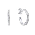 Gecko Jewellery Sterling Silver Zirconia 3/4 Hoop Earrings for Women