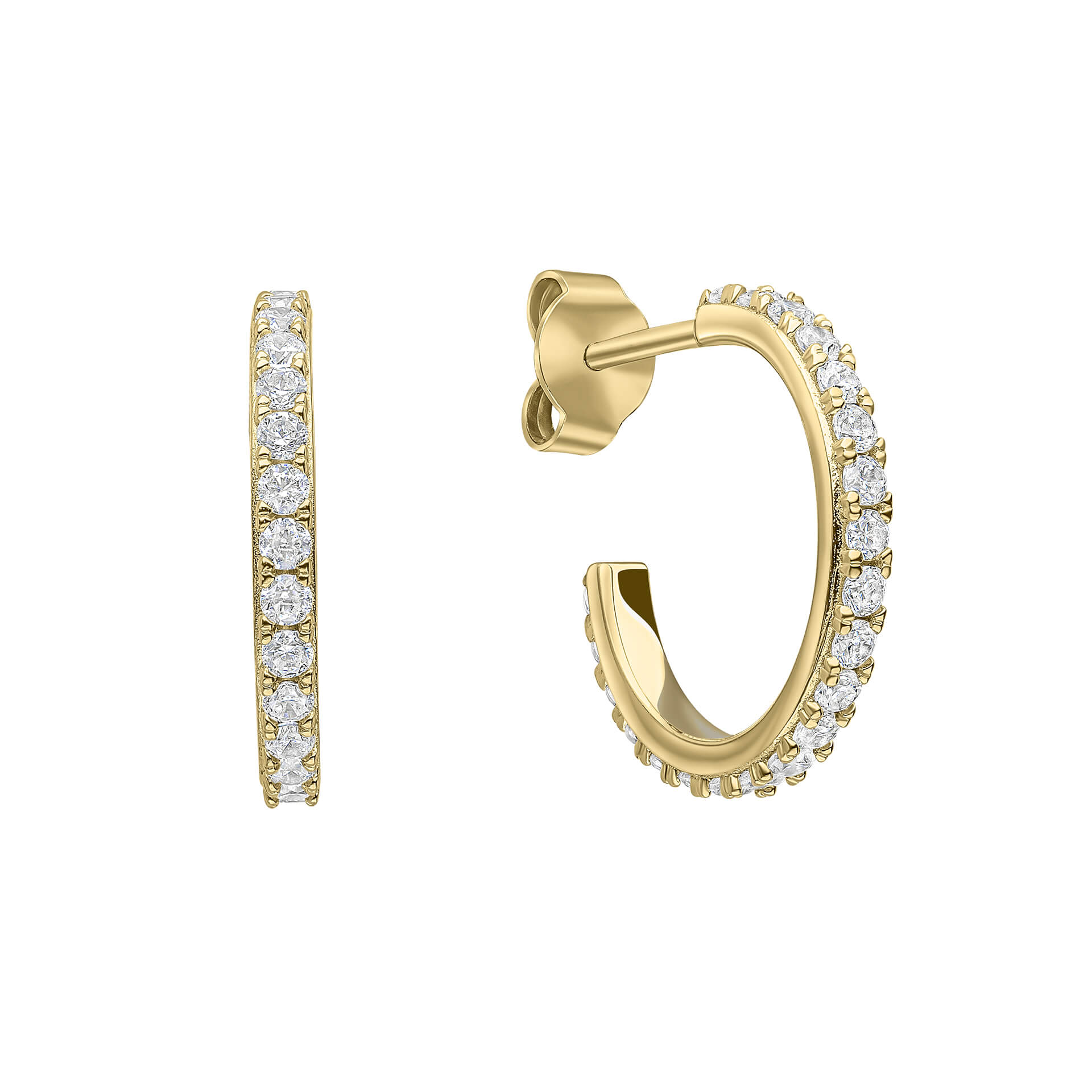 Gecko Jewellery Sterling Silver Zirconia 3/4 Hoop Earrings for Women