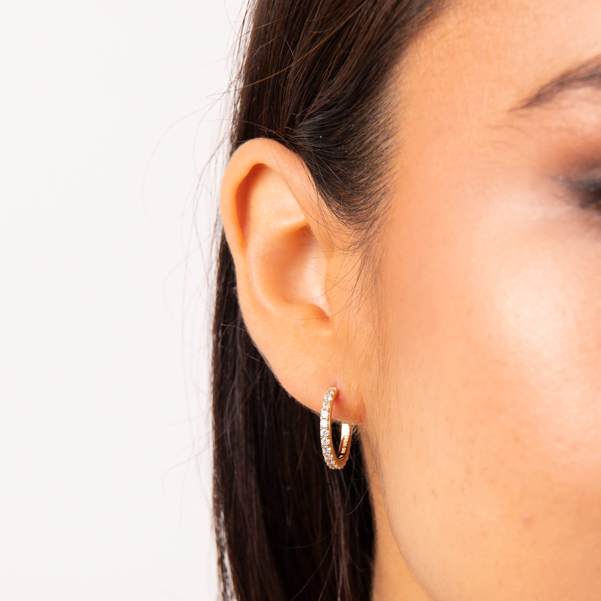 Gecko Jewellery Sterling Silver Zirconia 3/4 Hoop Earrings for Women