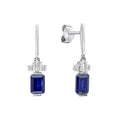 Gecko Jewellery Emerald Cut Zirconia Drop Earrings in Sterling Silver