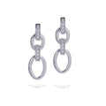 Diamonfire Sterling Silver Open Oval Chain Link Drop Earrings