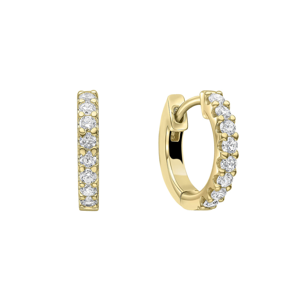 Diamonfire Zirconia Hoop Earrings – Sterling Silver Claw Set Hoops