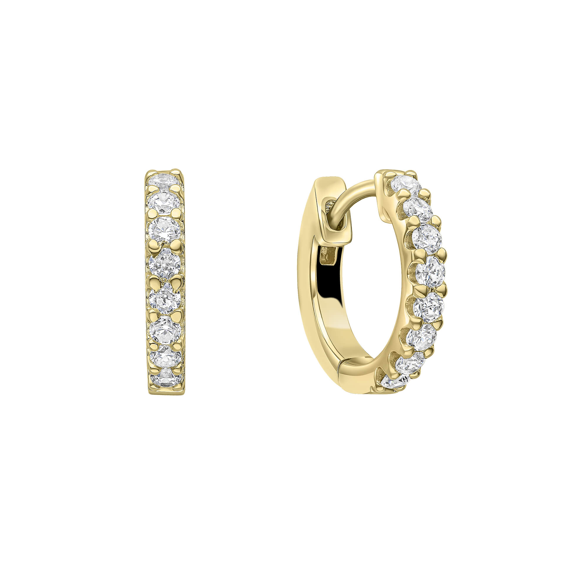 Diamonfire Zirconia Hoop Earrings – Sterling Silver Claw Set Hoops