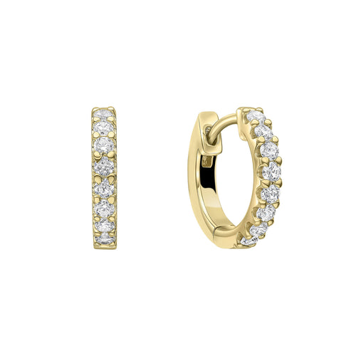 Diamonfire Zirconia Hoop Earrings – Sterling Silver Claw Set Hoops