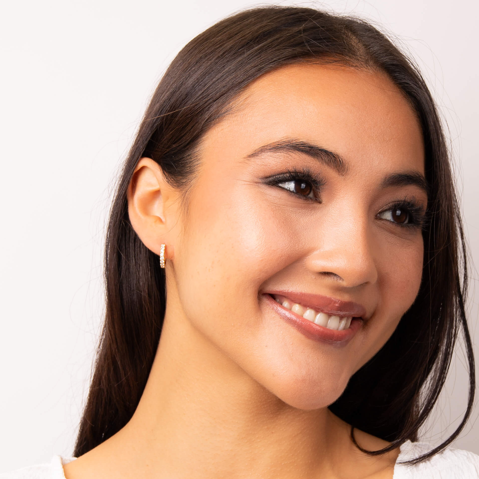 Diamonfire Zirconia Hoop Earrings – Sterling Silver Claw Set Hoops