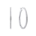 Diamonfire 33mm Large Hoop Earrings | Sterling Silver & Shell Pearl