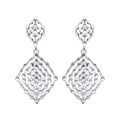 Gecko Jewellery Geometrical Lace Drop Earrings in Recycled Silver
