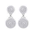 Gecko Jewellery Circular Drop Earrings with Cubic Zirconia Channels