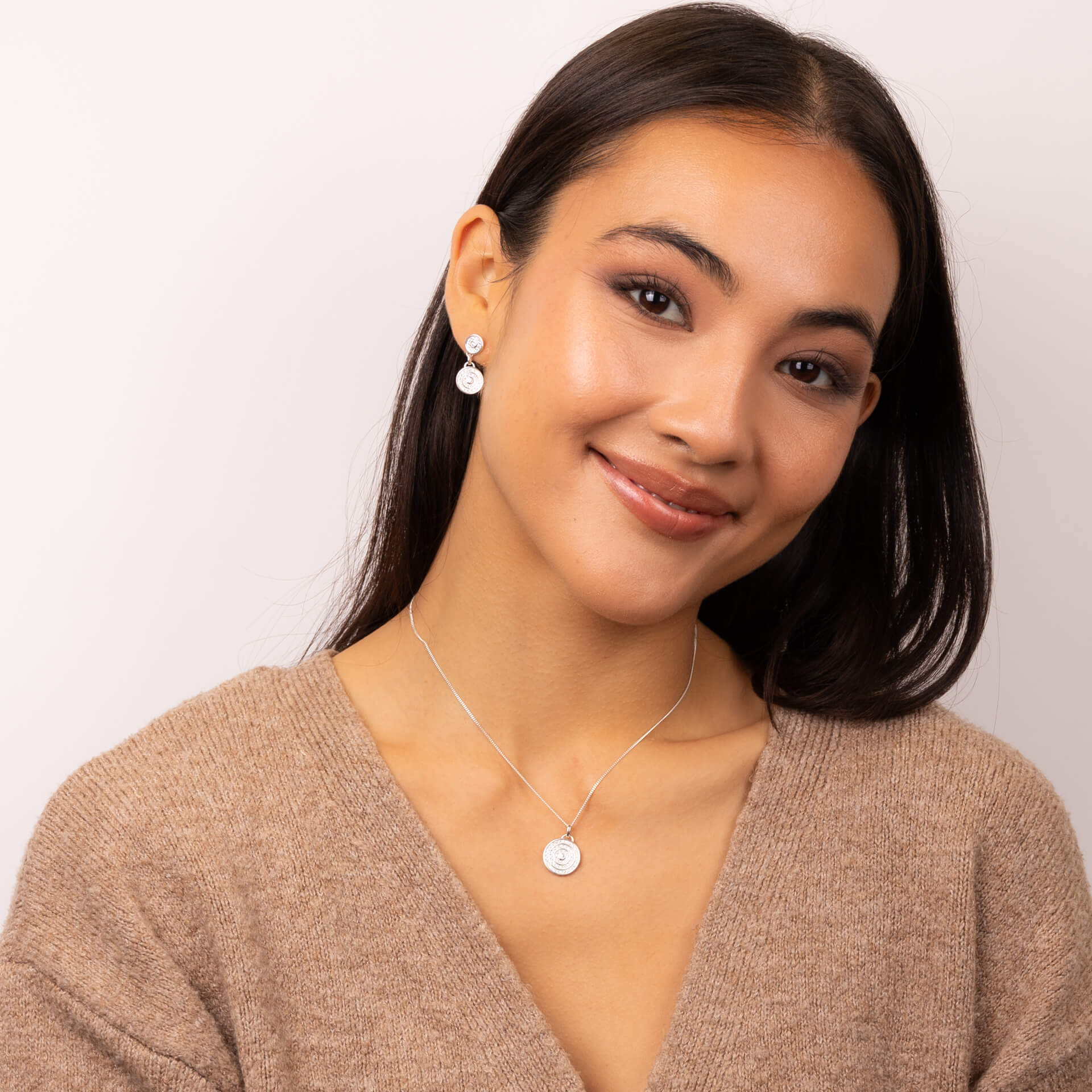 Gecko Jewellery Circular Drop Earrings with Cubic Zirconia Channels
