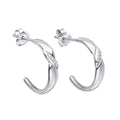 Gecko Jewellery Recycled Sterling Silver Twist Cubic Zirconia Hoop Earrings