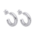 Gecko Jewellery Textured Channel Hoop Earrings in Recycled Sterling Silver