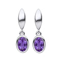 Gecko Jewellery Amethyst Drop Earrings in Recycled Sterling Silver