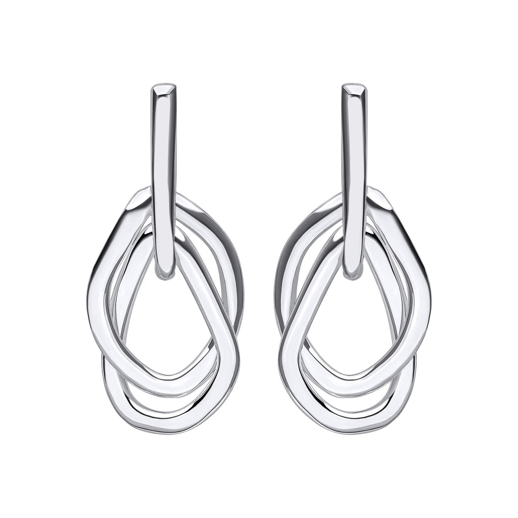 Gecko Jewellery Organic Interlinking Drop Earrings in Sterling Silver