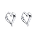 Gecko Jewellery Open Heart Hoop Earrings in Recycled Sterling Silver