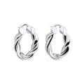 Gecko Jewellery Recycled Sterling Silver Chunky Rope Twist Hoop Earrings