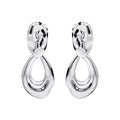 Gecko Jewellery Molten Oval Doorknocker Drop Earrings in Sterling Silver