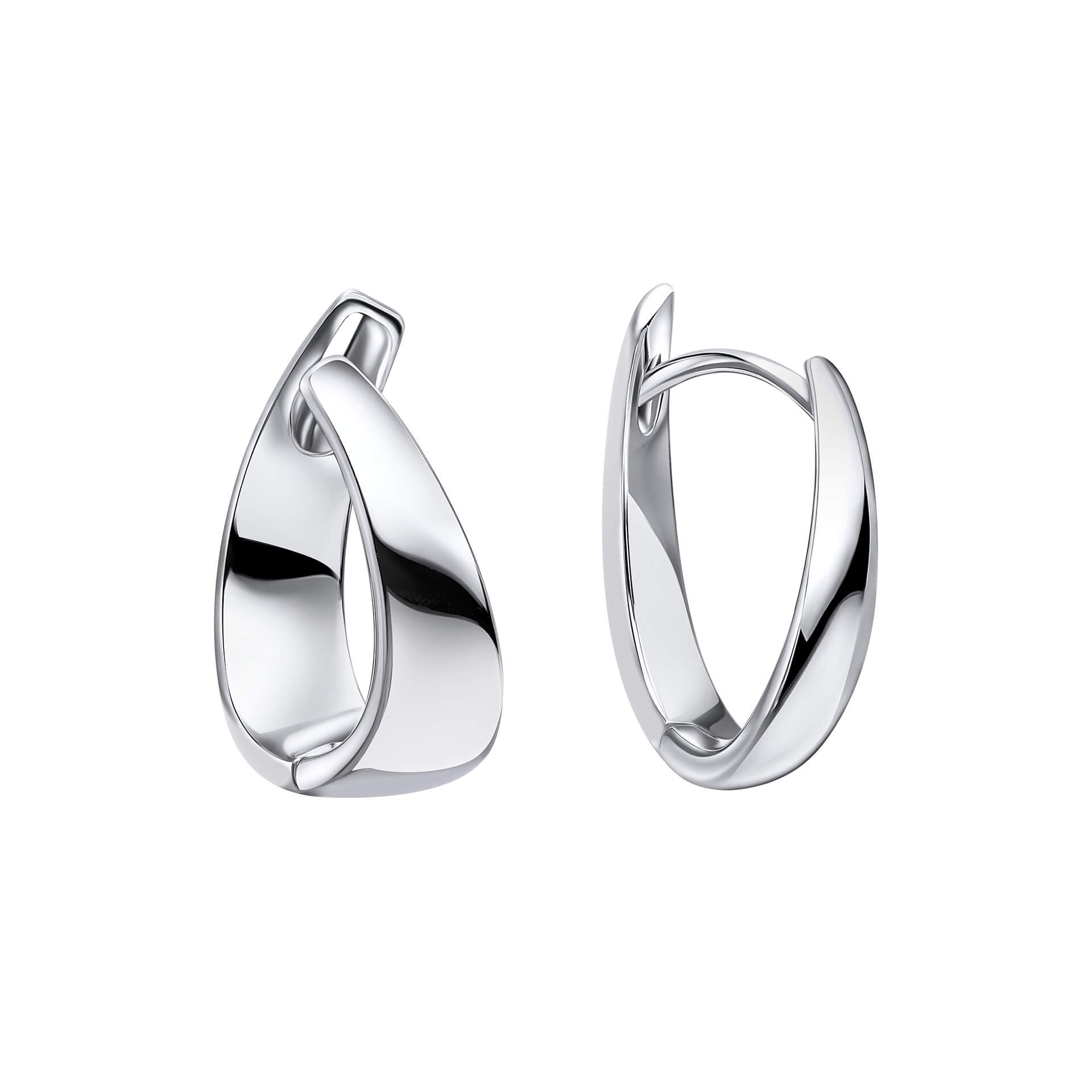 Gecko Jewellery Ribbon Twist Hoop Earrings – Silver Ribbon Design