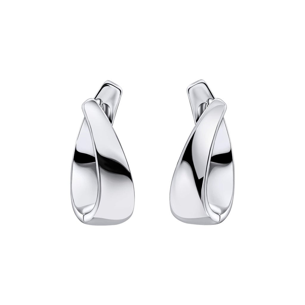 Gecko Jewellery Ribbon Twist Hoop Earrings – Silver Ribbon Design