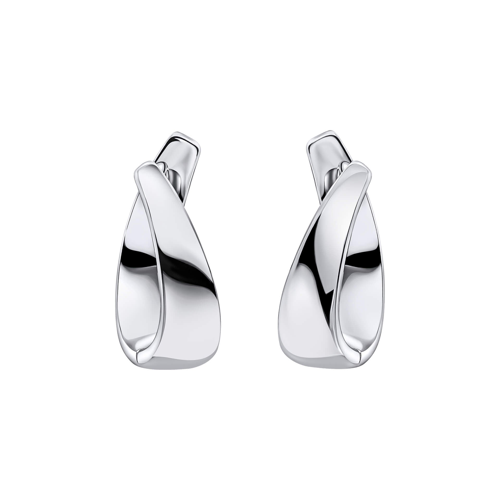 Gecko Jewellery Ribbon Twist Hoop Earrings – Silver Ribbon Design