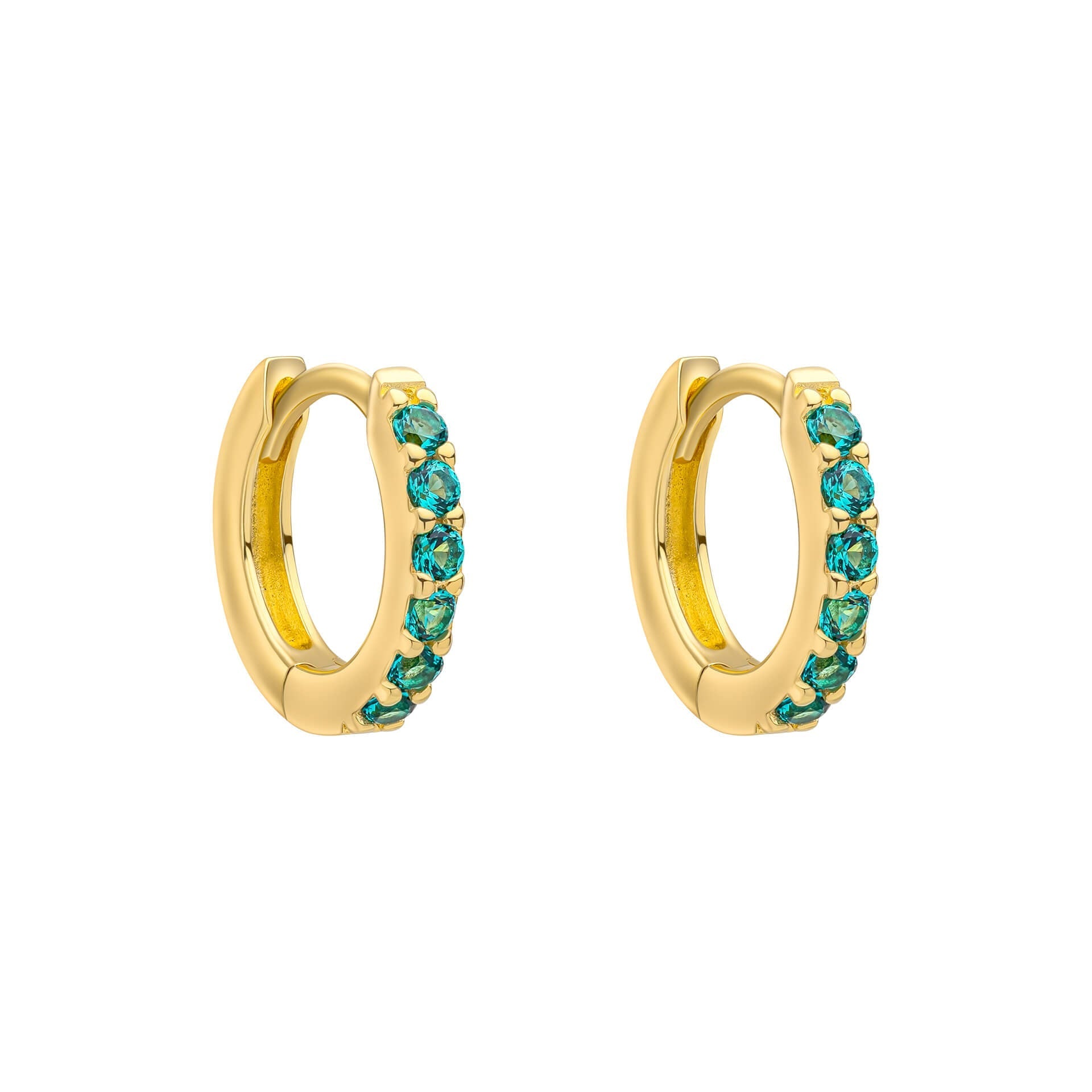 Gecko Jewellery Recycled Sterling Silver Crystal Hoop Earrings