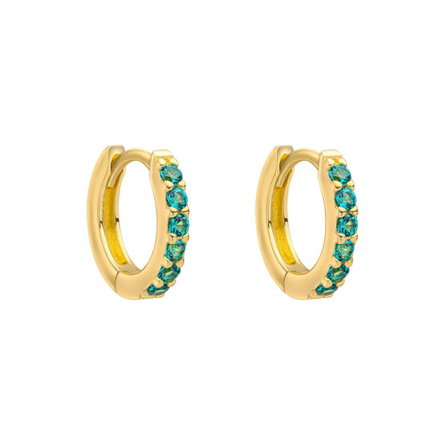 Gecko Jewellery Recycled Sterling Silver Crystal Hoop Earrings