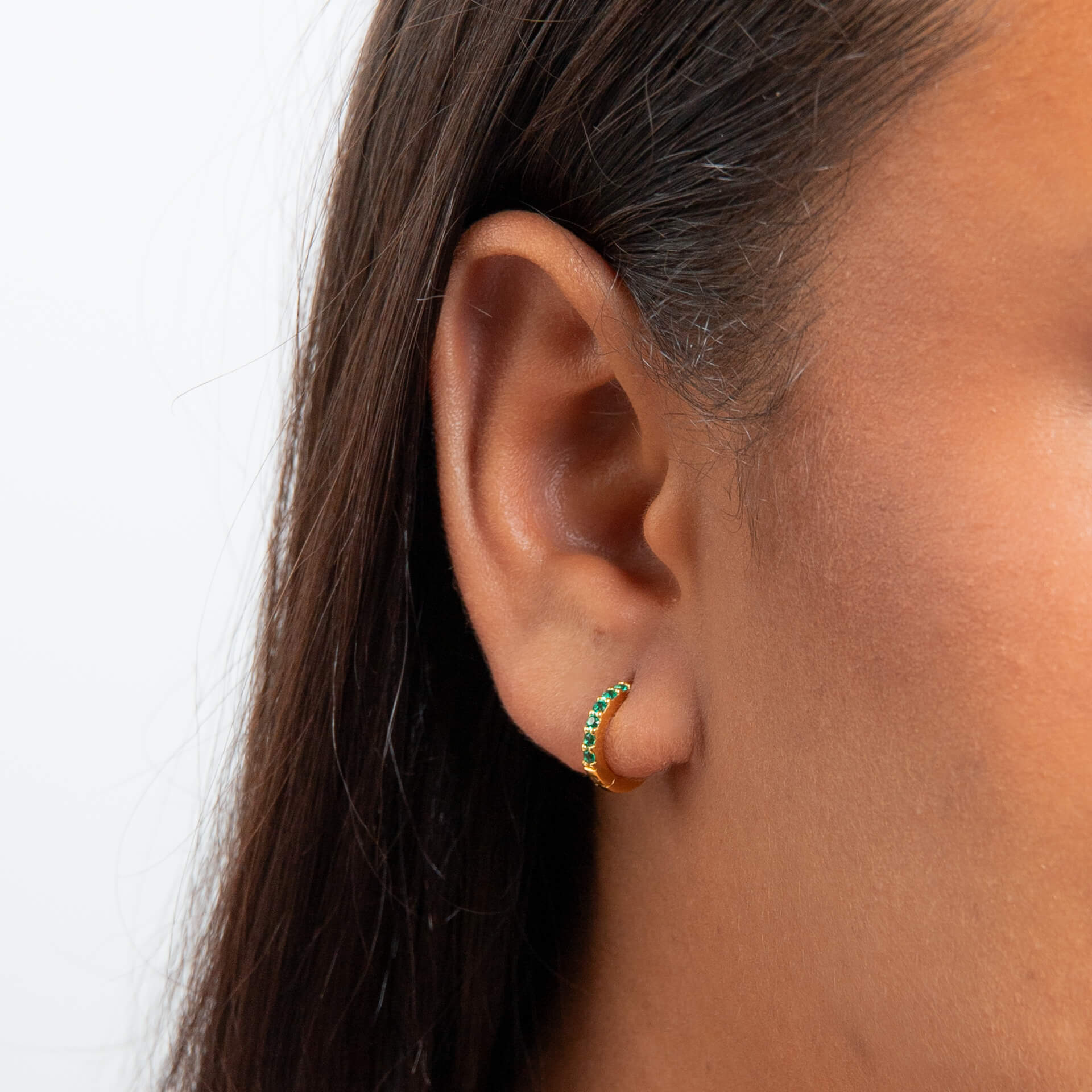 Gecko Jewellery Recycled Sterling Silver Crystal Hoop Earrings