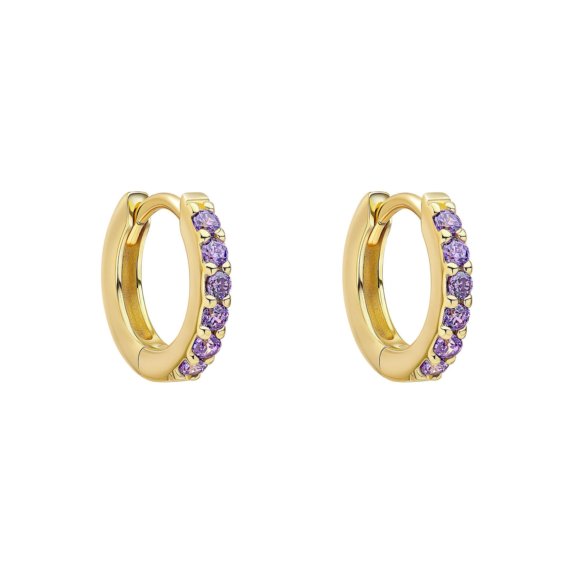Gecko Jewellery Recycled Sterling Silver Crystal Hoop Earrings