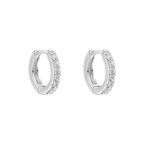 Gecko Jewellery Recycled Sterling Silver Crystal Hoop Earrings
