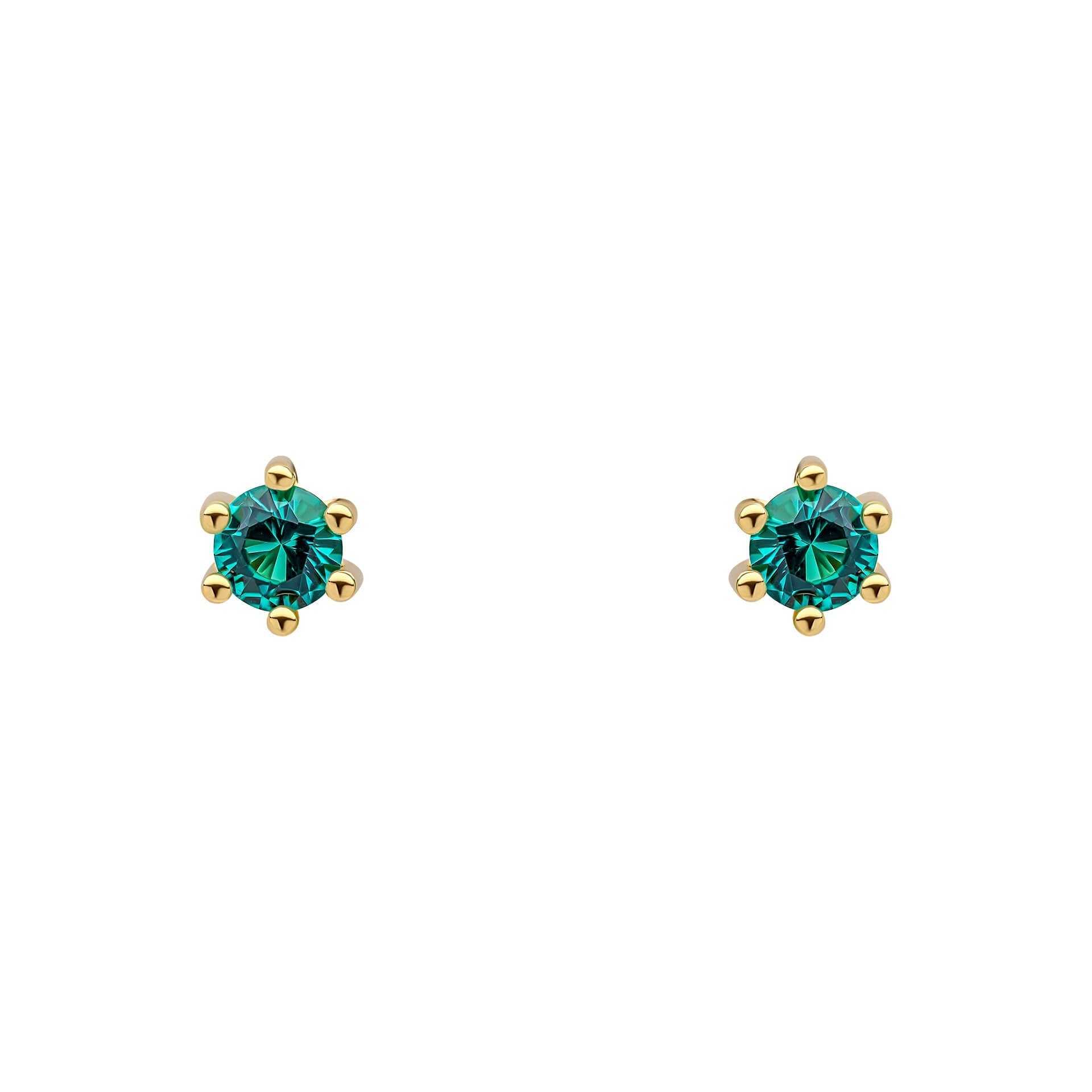 Gecko Jewellery 3mm Crystal Stud Earrings | Gold Plated Sterling Silver
