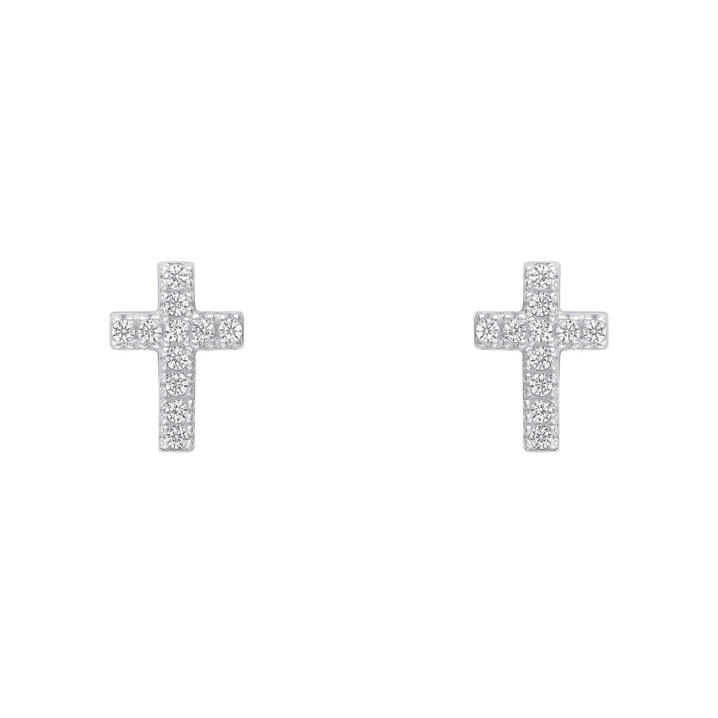 Gecko Jewellery Recycled Sterling Silver Small Cross Stud Earrings