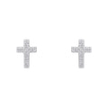 Gecko Jewellery Recycled Sterling Silver Small Cross Stud Earrings