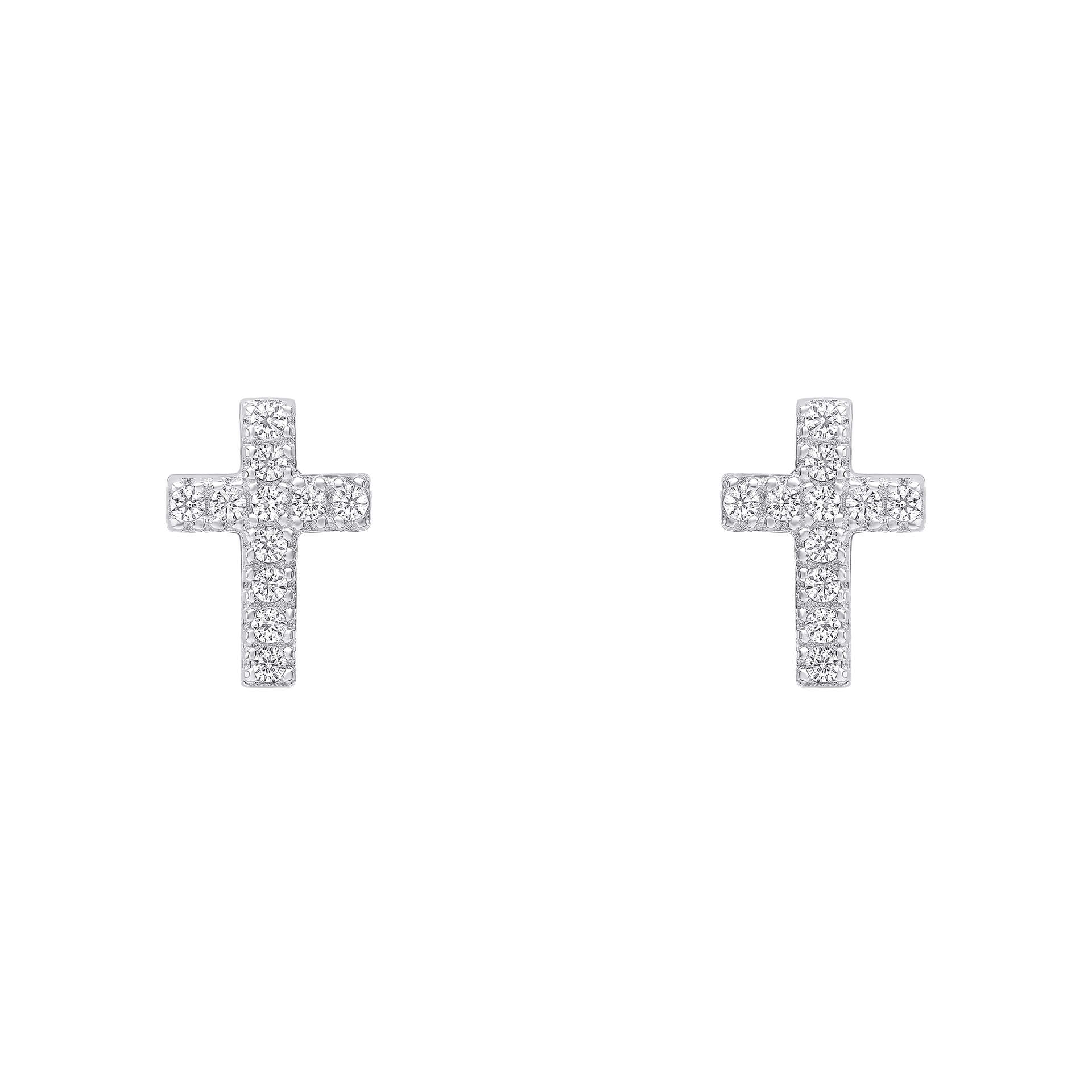 Gecko Jewellery Recycled Sterling Silver Small Cross Stud Earrings