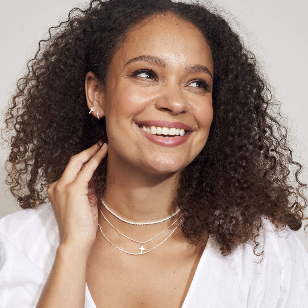 Gecko Jewellery Cup Chain Necklace – Recycled Silver & Cubic Zirconia