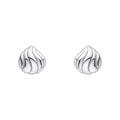 Gecko Jewellery Recycled Sterling Silver Organic Wave Teardrop Studs