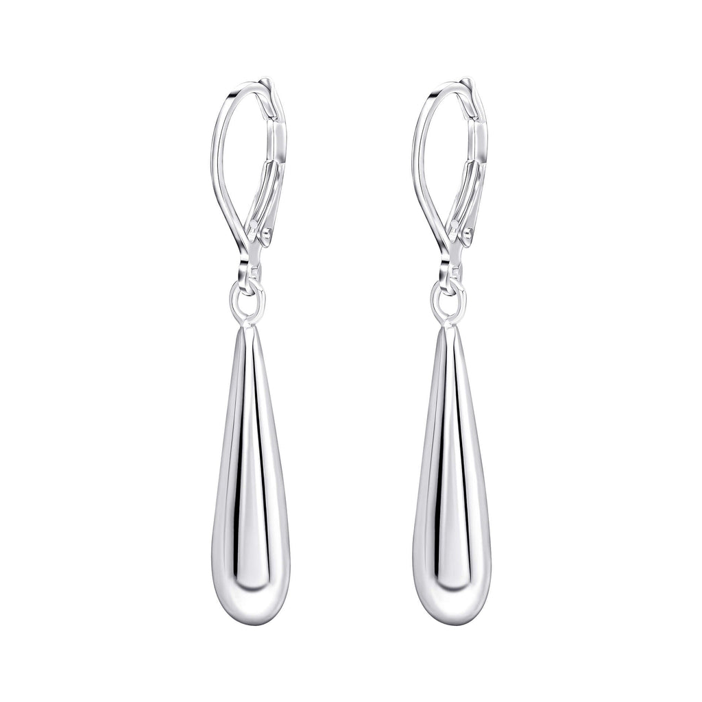 Gecko Jewellery Elongated Teardrop Earrings – Recycled Sterling Silver