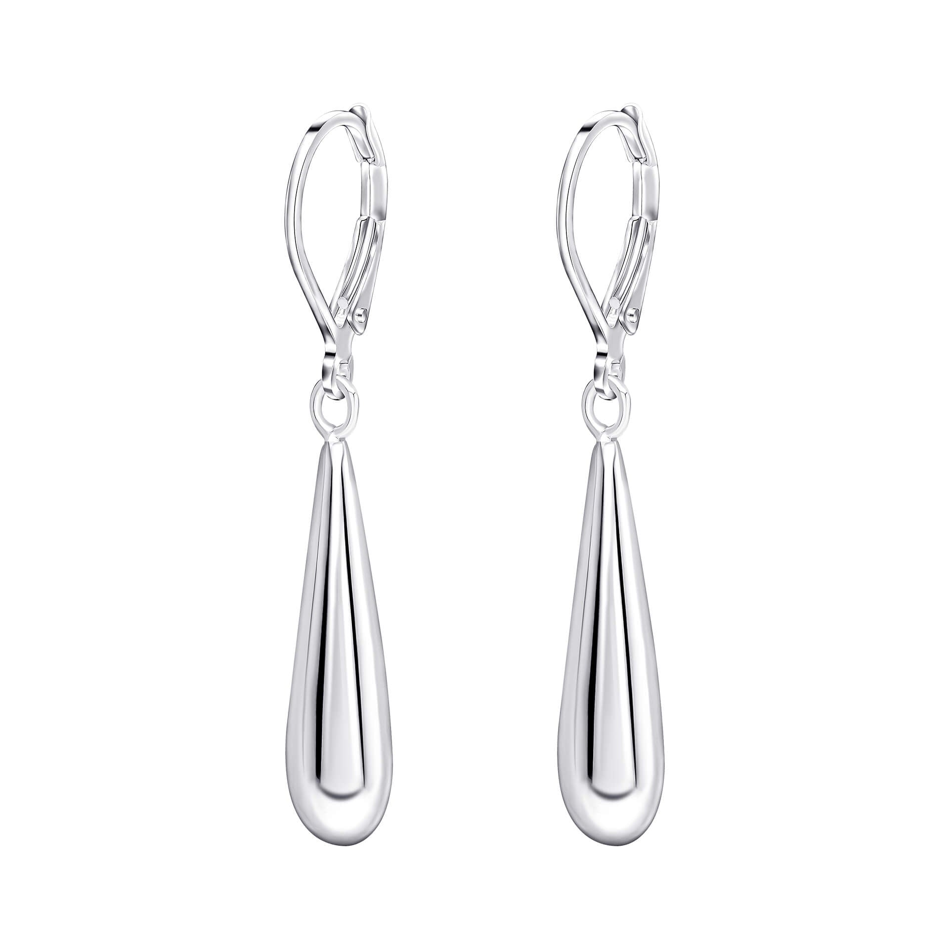 Gecko Jewellery Elongated Teardrop Earrings – Recycled Sterling Silver