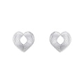 Gecko Jewellery Ridged Heart Stud Earrings in Recycled Sterling Silver