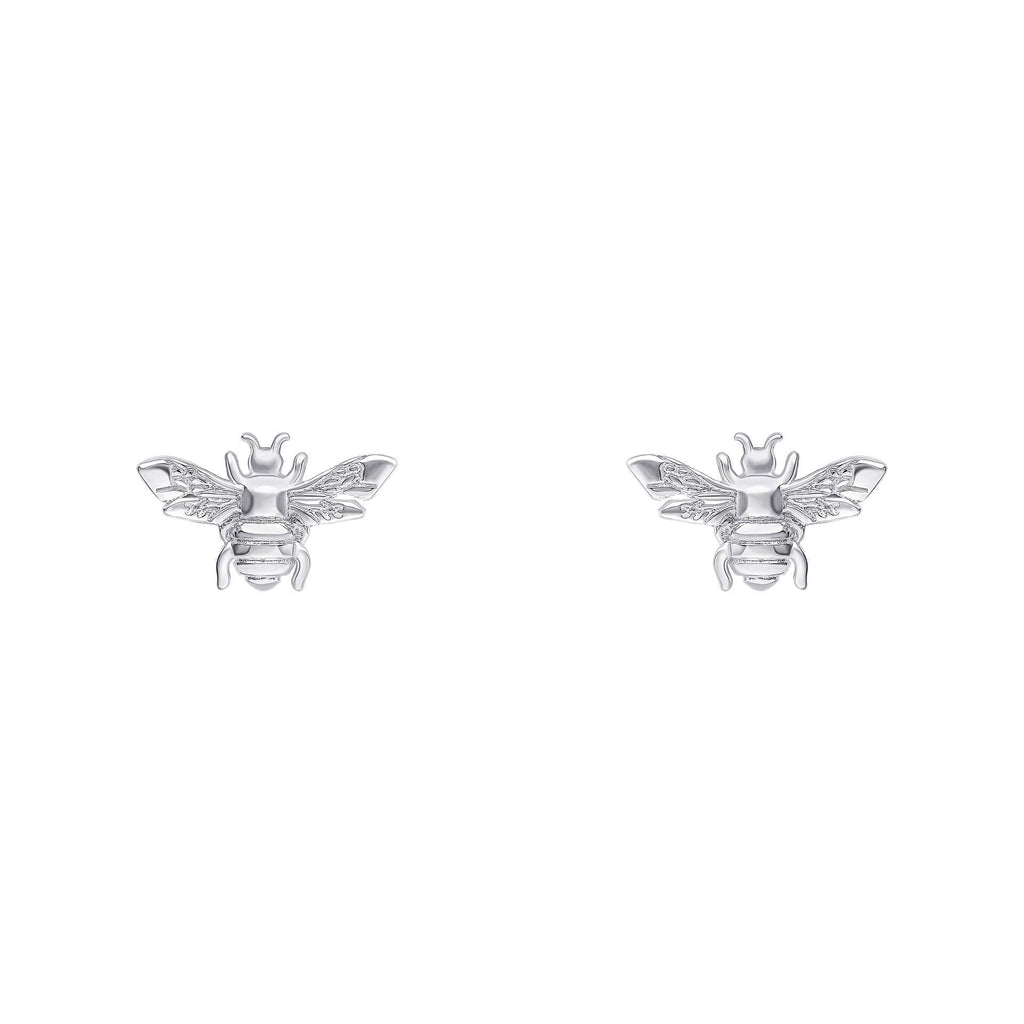 Gecko Jewellery Bee Stud Earrings – Recycled Sterling Silver Nature Studs