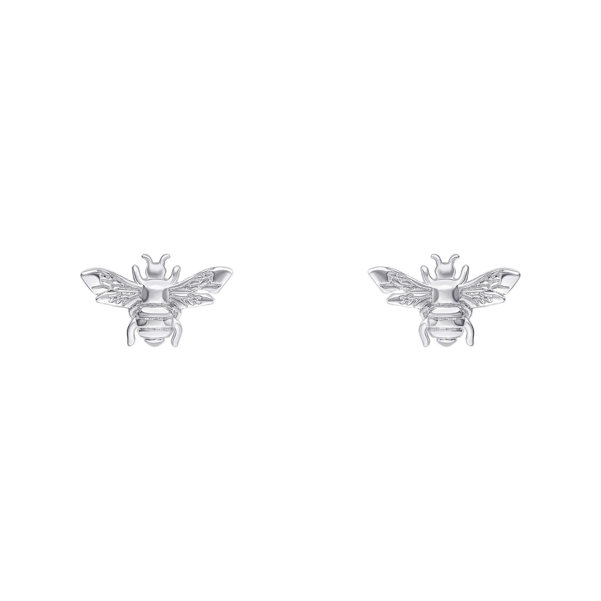 Gecko Jewellery Bee Stud Earrings – Recycled Sterling Silver Nature Studs