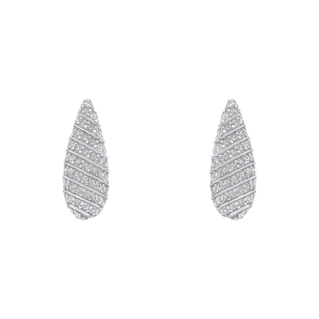 Gecko Jewellery Sterling Silver Cubic Zirconia Droplet Stud Earrings