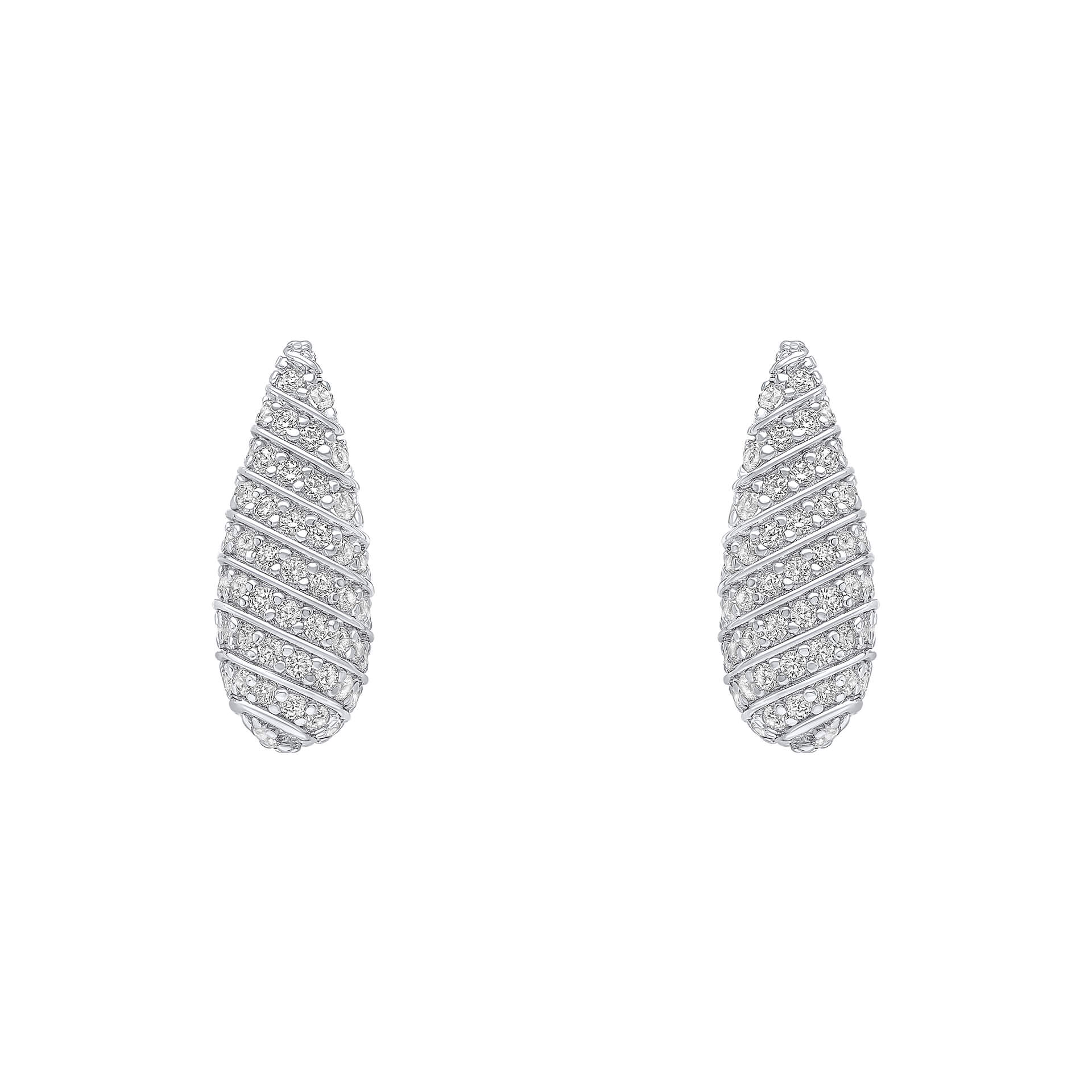 Gecko Jewellery Sterling Silver Cubic Zirconia Droplet Stud Earrings