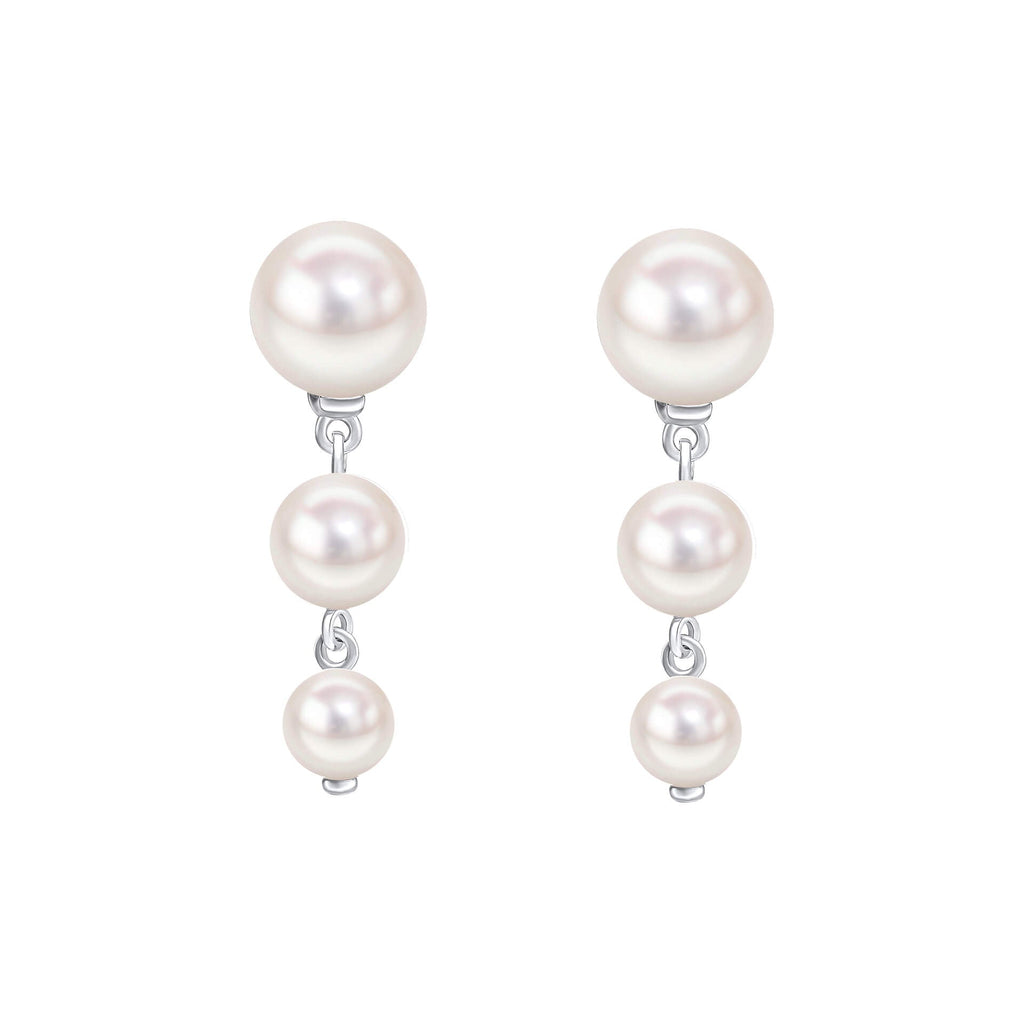 Gecko Jewellery – Gradient Freshwater Pearl Drop Earrings in Silver